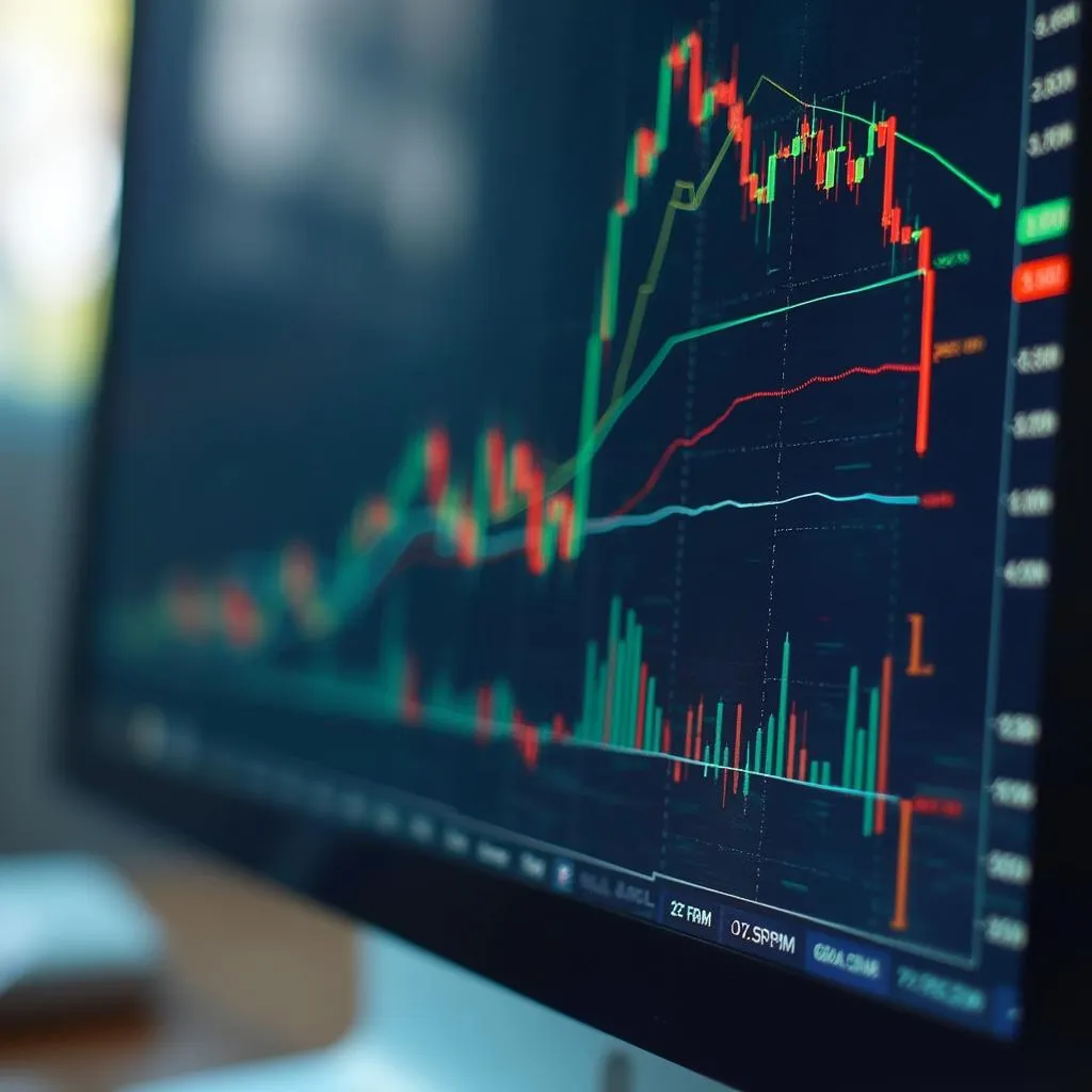 Gráficos financieros en pantalla
